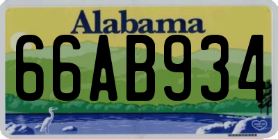 AL license plate 66AB934