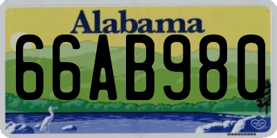 AL license plate 66AB980