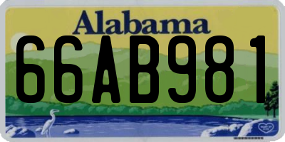 AL license plate 66AB981