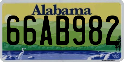 AL license plate 66AB982