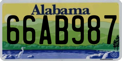 AL license plate 66AB987