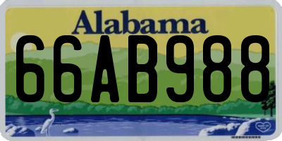 AL license plate 66AB988