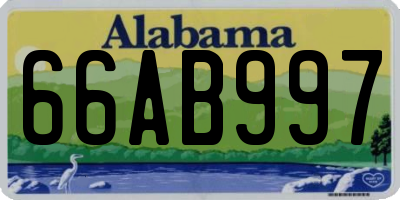 AL license plate 66AB997