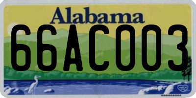 AL license plate 66AC003
