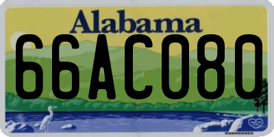 AL license plate 66AC080