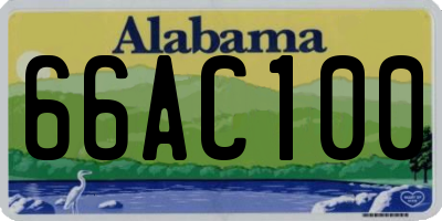 AL license plate 66AC100