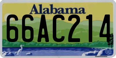 AL license plate 66AC214