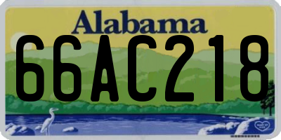 AL license plate 66AC218