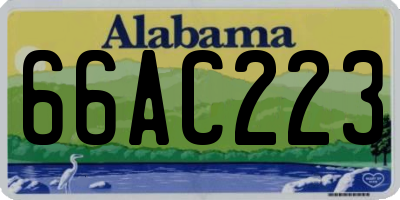 AL license plate 66AC223