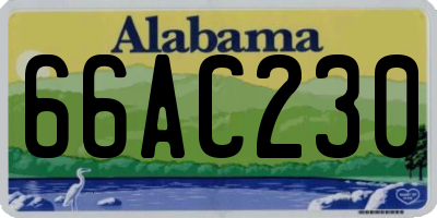 AL license plate 66AC230