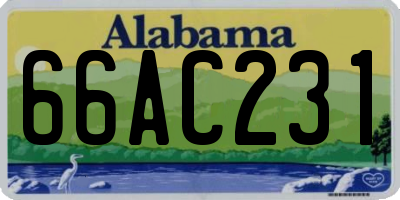 AL license plate 66AC231