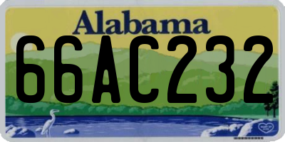 AL license plate 66AC232