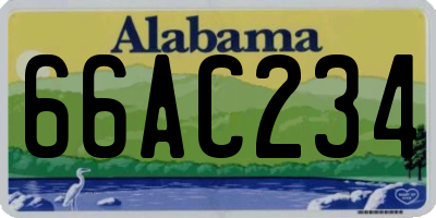 AL license plate 66AC234