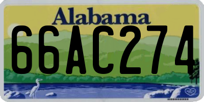 AL license plate 66AC274