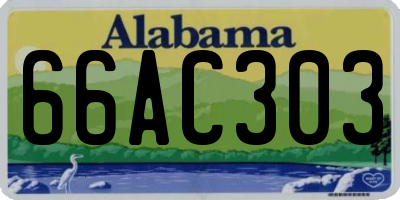 AL license plate 66AC303