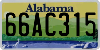 AL license plate 66AC315