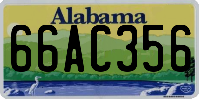 AL license plate 66AC356