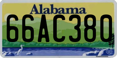 AL license plate 66AC380
