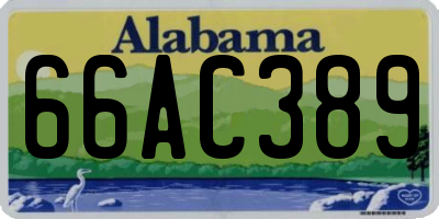 AL license plate 66AC389