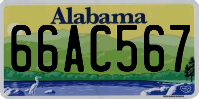 AL license plate 66AC567