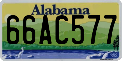 AL license plate 66AC577