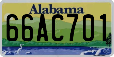 AL license plate 66AC701