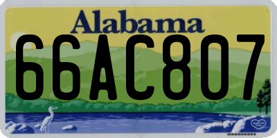 AL license plate 66AC807
