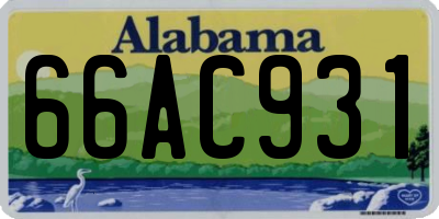 AL license plate 66AC931