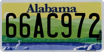 AL license plate 66AC972