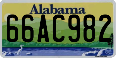 AL license plate 66AC982