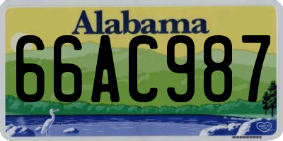 AL license plate 66AC987