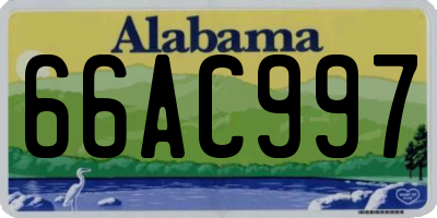 AL license plate 66AC997