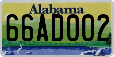 AL license plate 66AD002