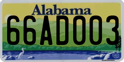 AL license plate 66AD003