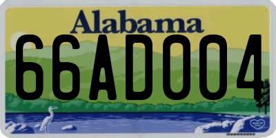 AL license plate 66AD004