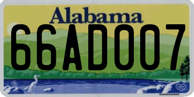 AL license plate 66AD007