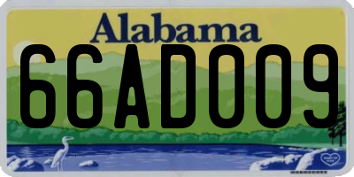 AL license plate 66AD009