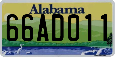 AL license plate 66AD011