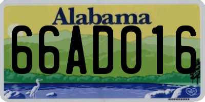 AL license plate 66AD016