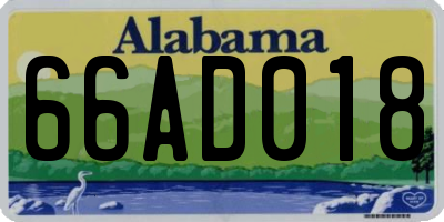 AL license plate 66AD018