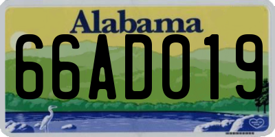AL license plate 66AD019