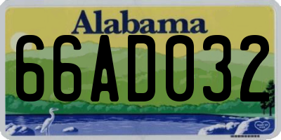 AL license plate 66AD032