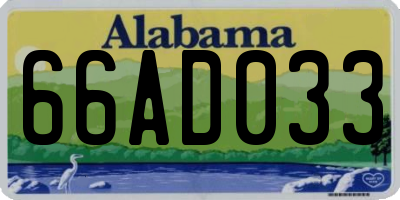 AL license plate 66AD033