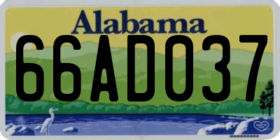 AL license plate 66AD037