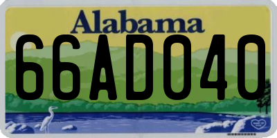 AL license plate 66AD040