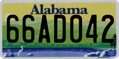 AL license plate 66AD042