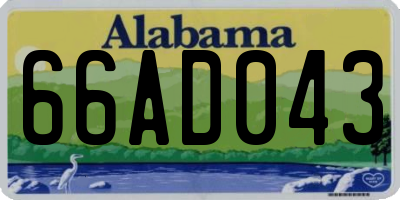 AL license plate 66AD043