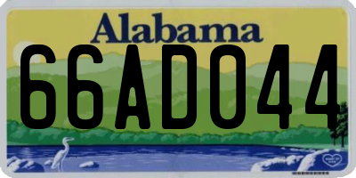 AL license plate 66AD044