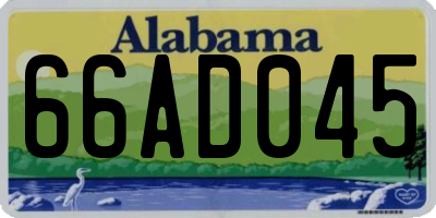 AL license plate 66AD045