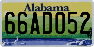 AL license plate 66AD052